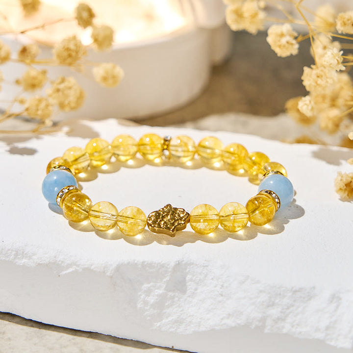 Olivenorma "Sunlit Cyan" Citrine Wealth Bracelet - Natural Stone - image 0