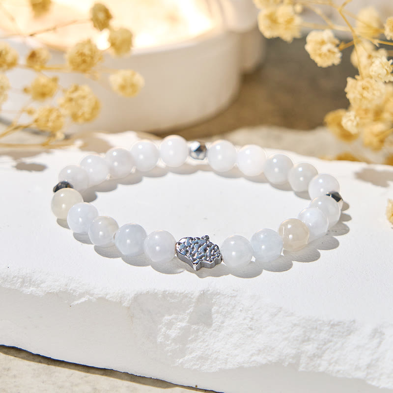 Olivenorma "Sky Whisper" White Chalcedony Calm Bracelet - Natural Stone - image 0