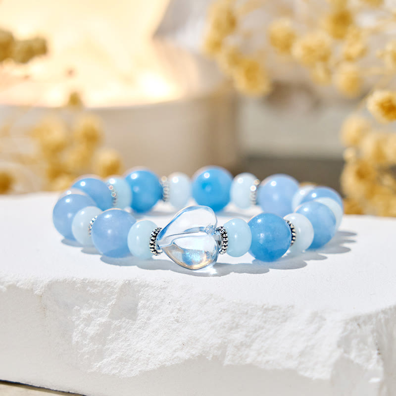 Olivenorma "Azure Breeze" Aquamarine Stress Relief Bracelet - Natural Stone - image 0