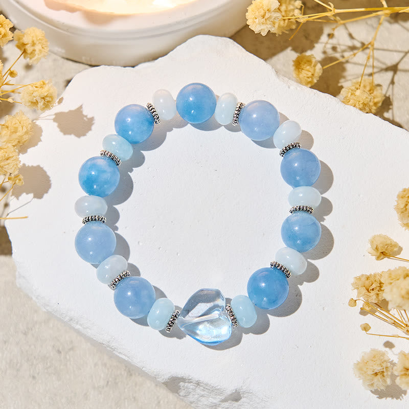 Olivenorma "Azure Breeze" Aquamarine Stress Relief Bracelet - image 3