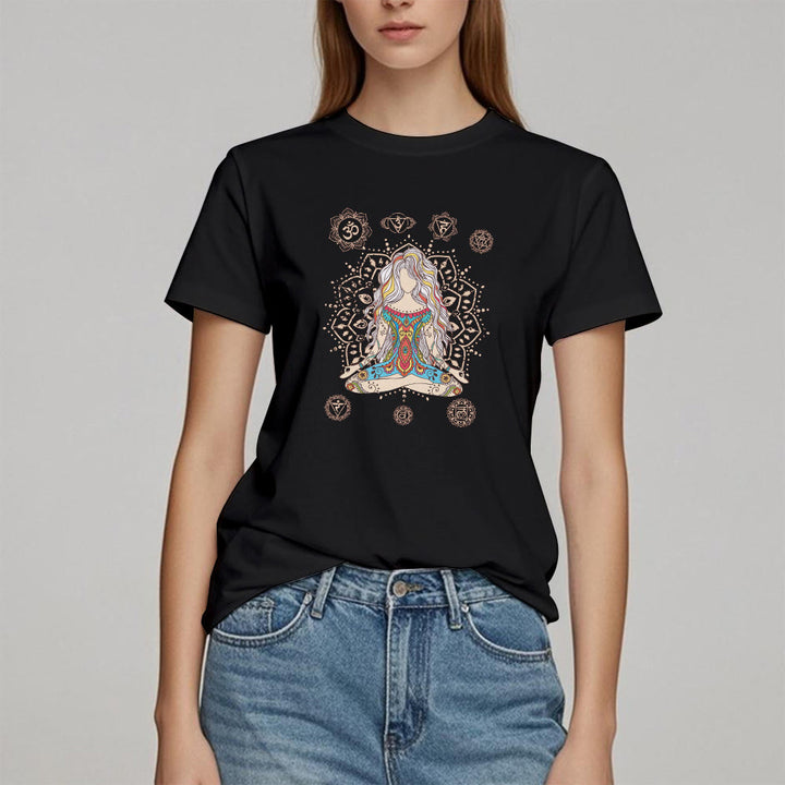 Olivenorma Meditating Goddess Cotton T-Shirt - image 7