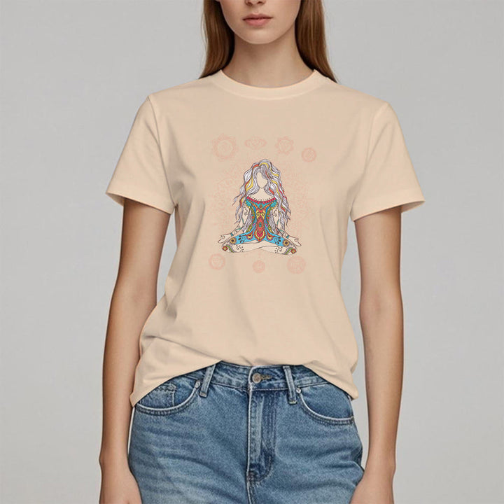 Olivenorma Meditating Goddess Cotton T-Shirt - image 9
