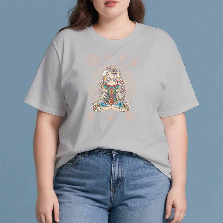 Olivenorma Meditating Goddess Cotton T-Shirt - image 4