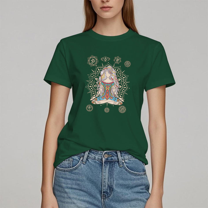 Olivenorma Meditating Goddess Cotton T-Shirt - image 19