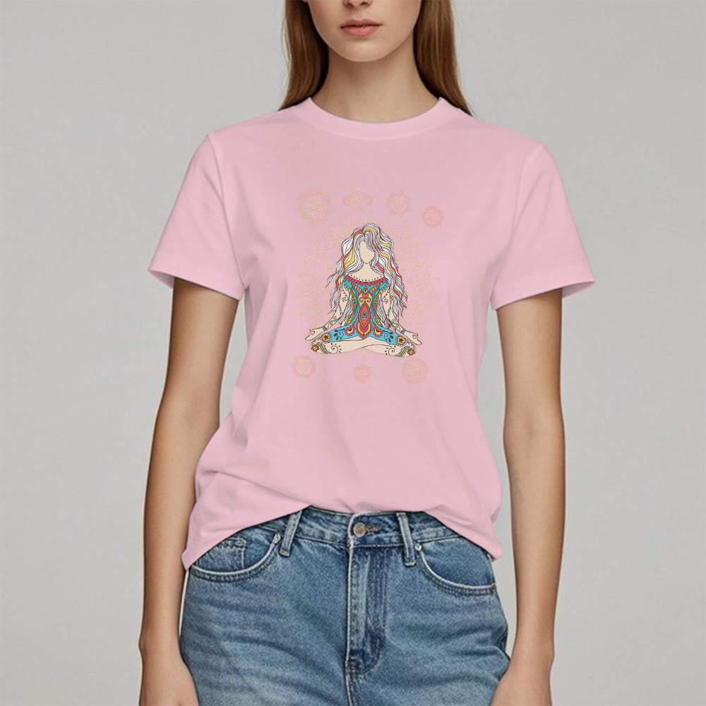 Olivenorma Meditating Goddess Cotton T-Shirt - image 11