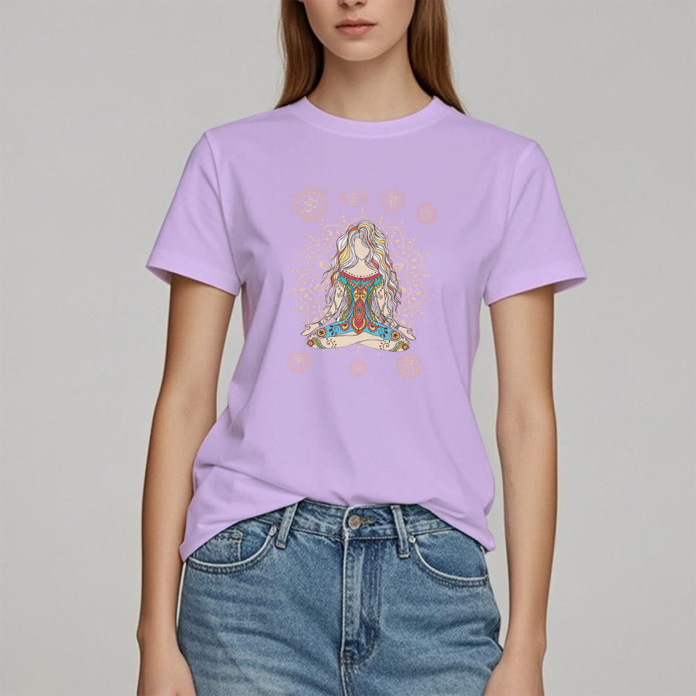 Olivenorma Meditating Goddess Cotton T-Shirt - image 13