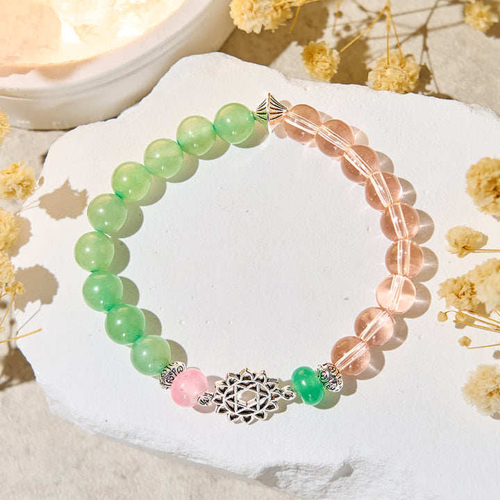 Olivenorma "Anahata Alchemy" ​​Green Aventurine & Rose Quartz​​​​ Harmony Bracelet - image 3
