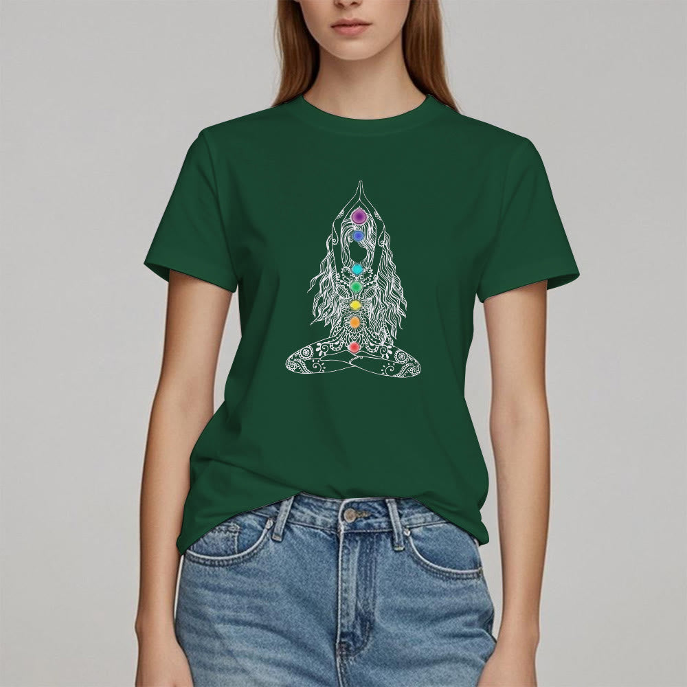 Olivenorma Chakra Meditation Cotton T-Shirt - image 19