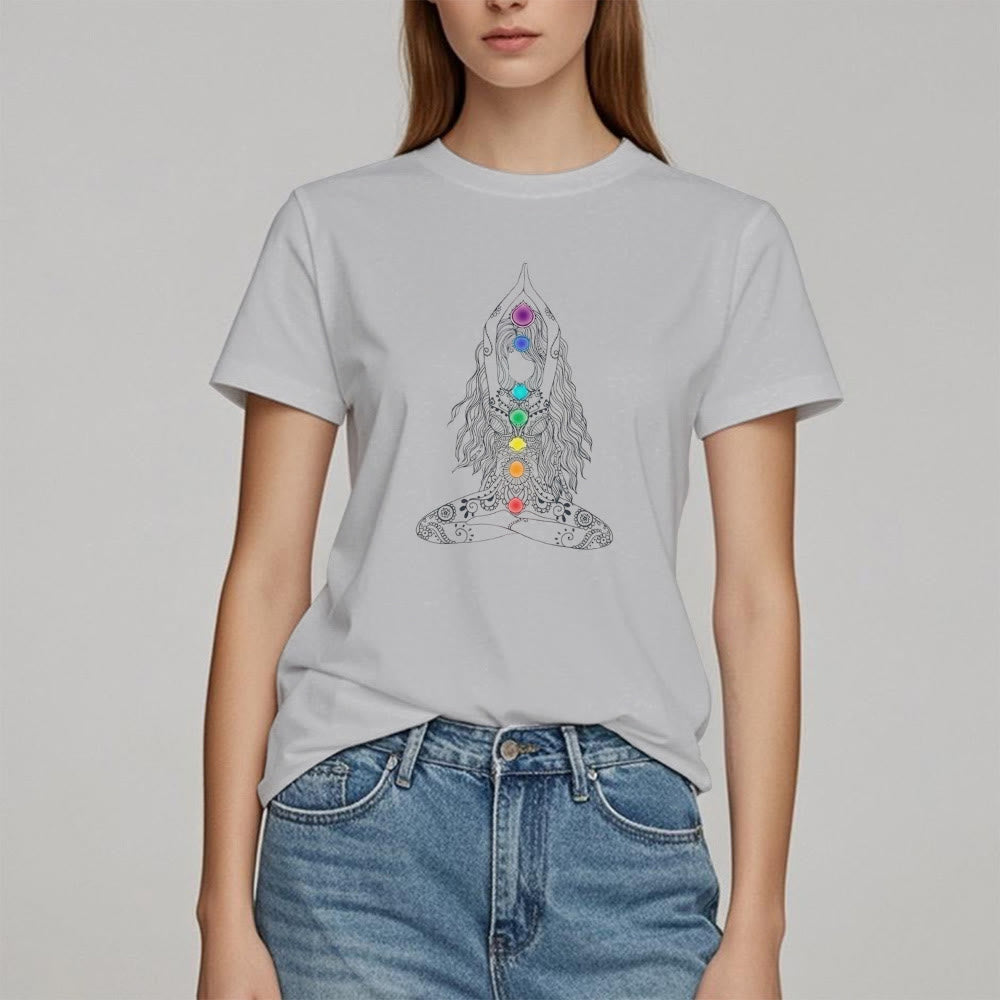 Olivenorma Chakra Meditation Cotton T-Shirt - image 4