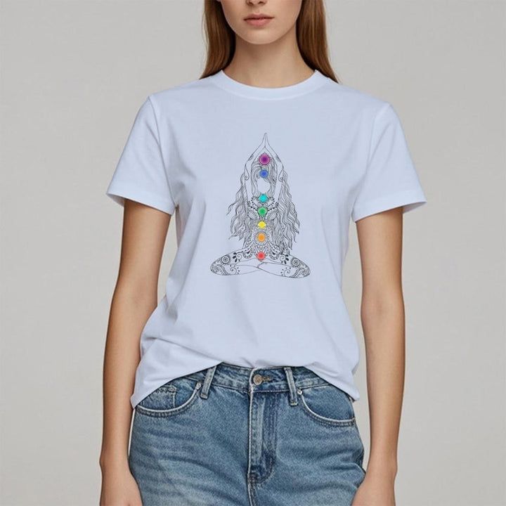 Olivenorma Chakra Meditation Cotton T-Shirt - image 15