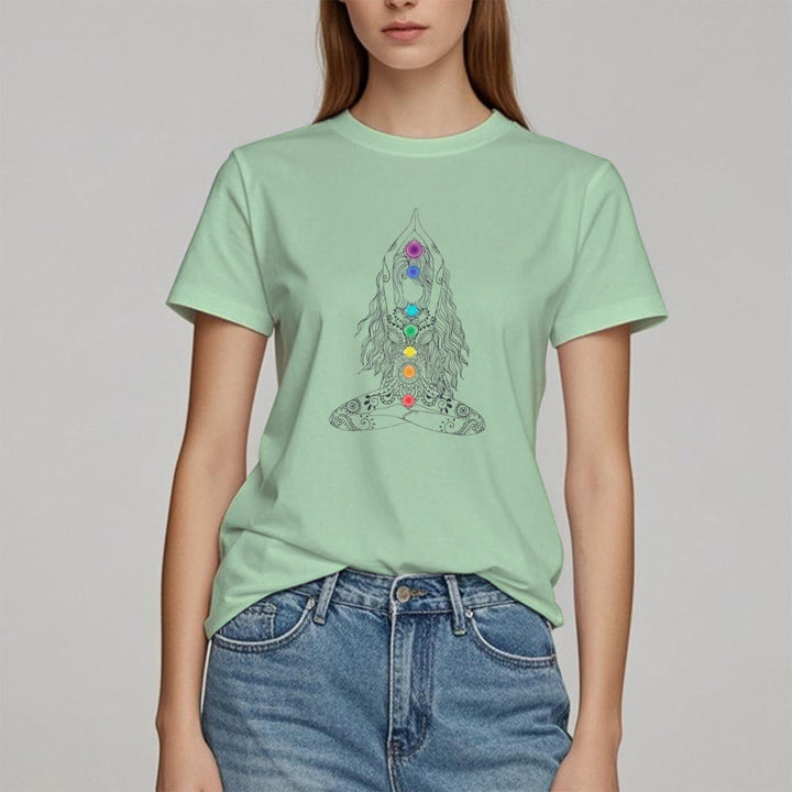 Olivenorma Chakra Meditation Cotton T-Shirt - image 17