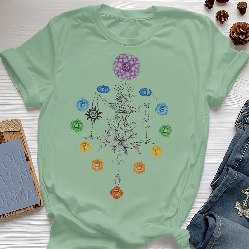 Olivenorma Rooted Chakra Energy T-shirt - Light Green - 2XL - image 17