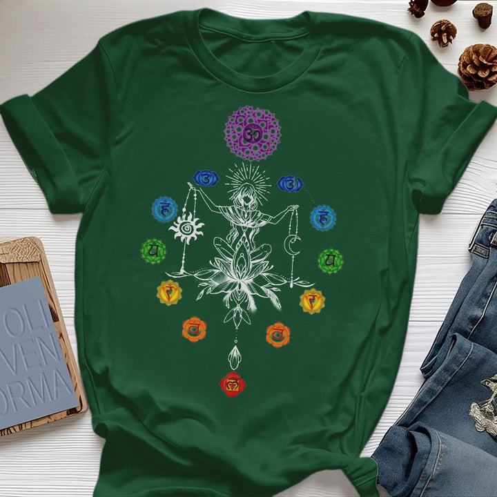 Olivenorma Rooted Chakra Energy T-shirt - Dark Green - 2XL - image 19