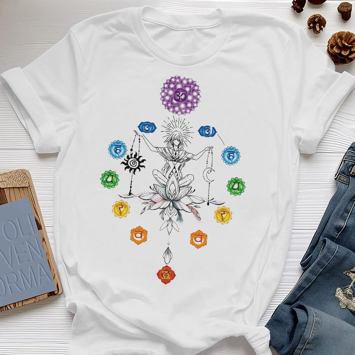 Olivenorma Rooted Chakra Energy T-shirt - White - 2XL - image 4
