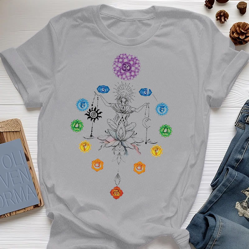 Olivenorma Rooted Chakra Energy T-shirt - Gray - 2XL - image 9