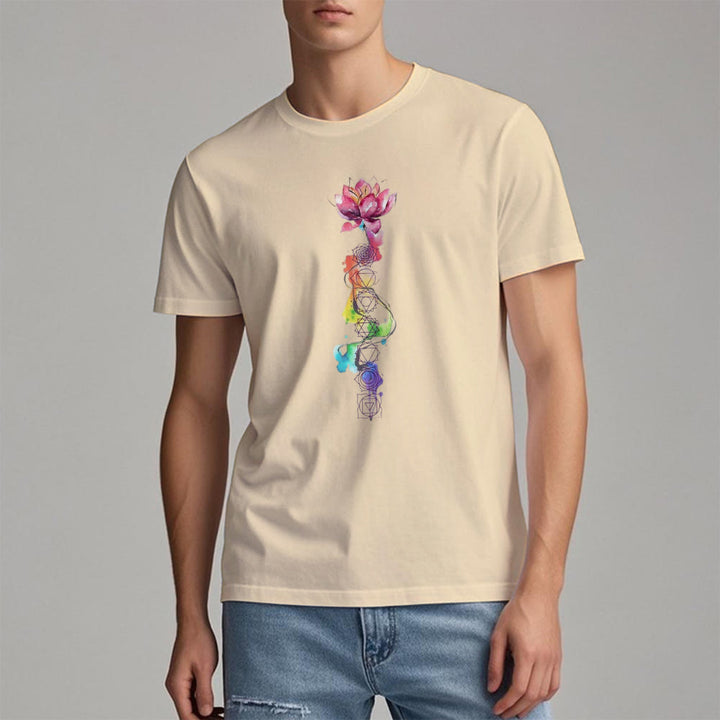 Olivenorma Lotus Chakra Energy Watercolor Print T-Shirt - image 2