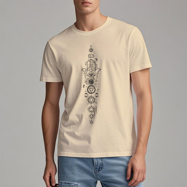 Olivenorma Hamsa Evil Eye Chakra Protection Meditation T-Shirt - image 13
