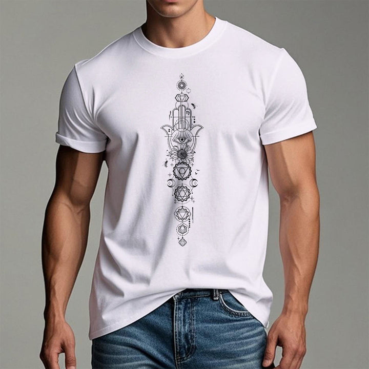 Olivenorma Hamsa Evil Eye Chakra Protection Meditation T-Shirt - image 7