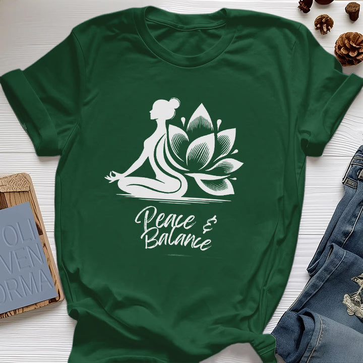 Olivenorma Peace & Balance Yoga Meditation Women T-Shirt - Dark Green - 2XL - image 18