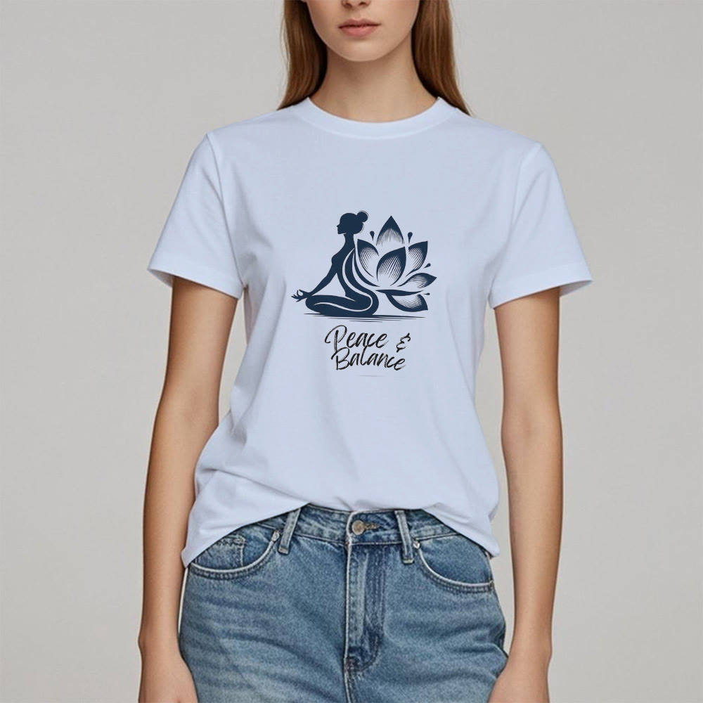 Olivenorma Peace & Balance Yoga Meditation Women T-Shirt - image 11