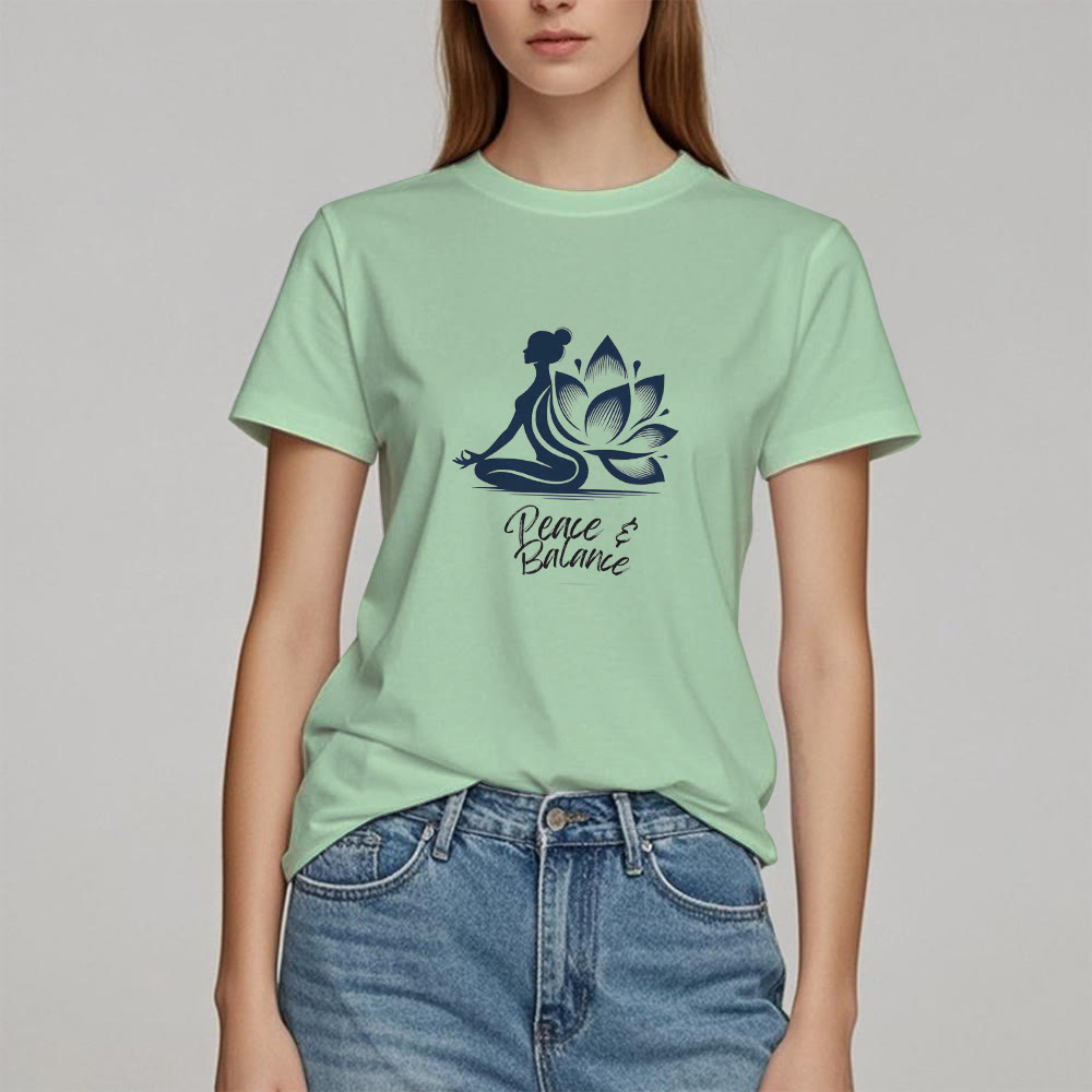 Olivenorma Peace & Balance Yoga Meditation Women T-Shirt - image 17