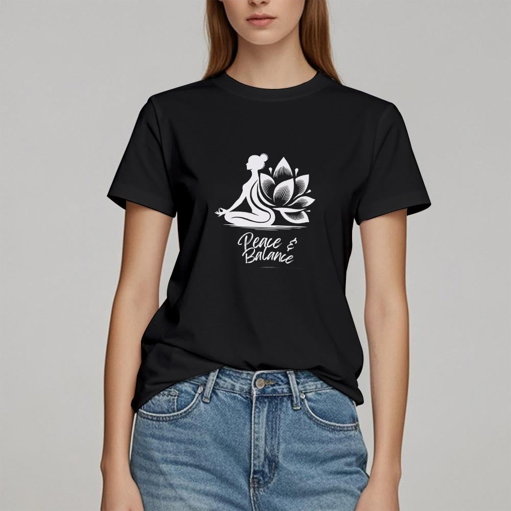 Olivenorma Peace & Balance Yoga Meditation Women T-Shirt - image 4