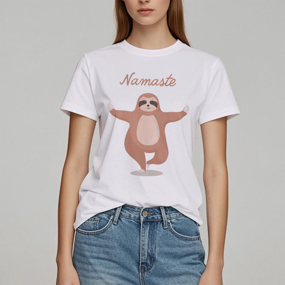 Olivenorma Yoga Sloth Quote Namaste T-Shirt - image 6