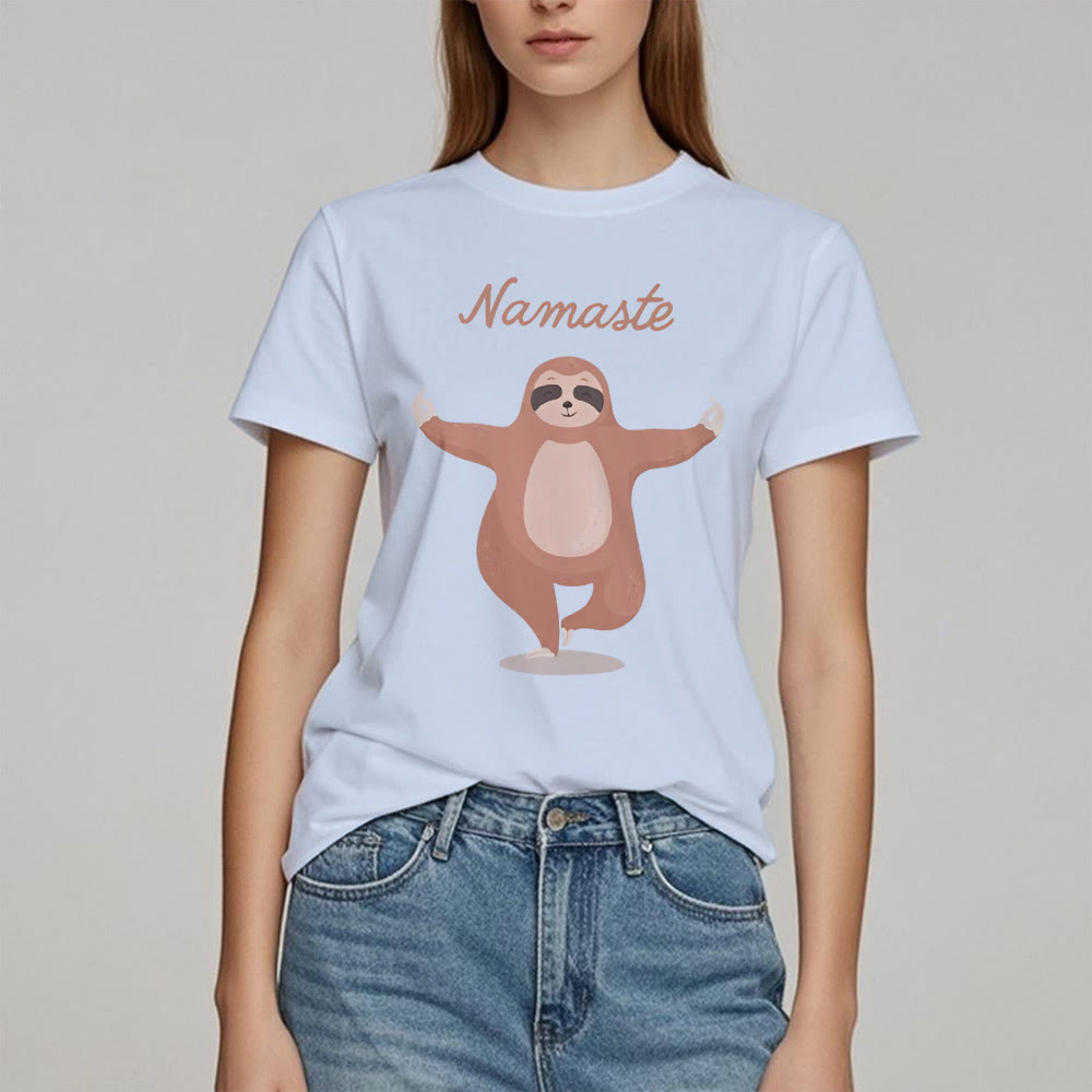 Olivenorma Yoga Sloth Quote Namaste T-Shirt - image 13