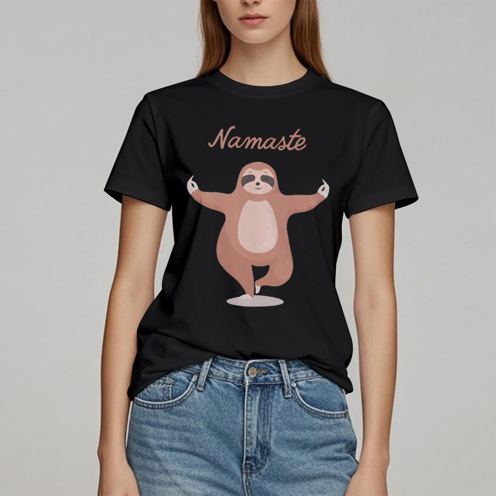 Olivenorma Yoga Sloth Quote Namaste T-Shirt - image 8