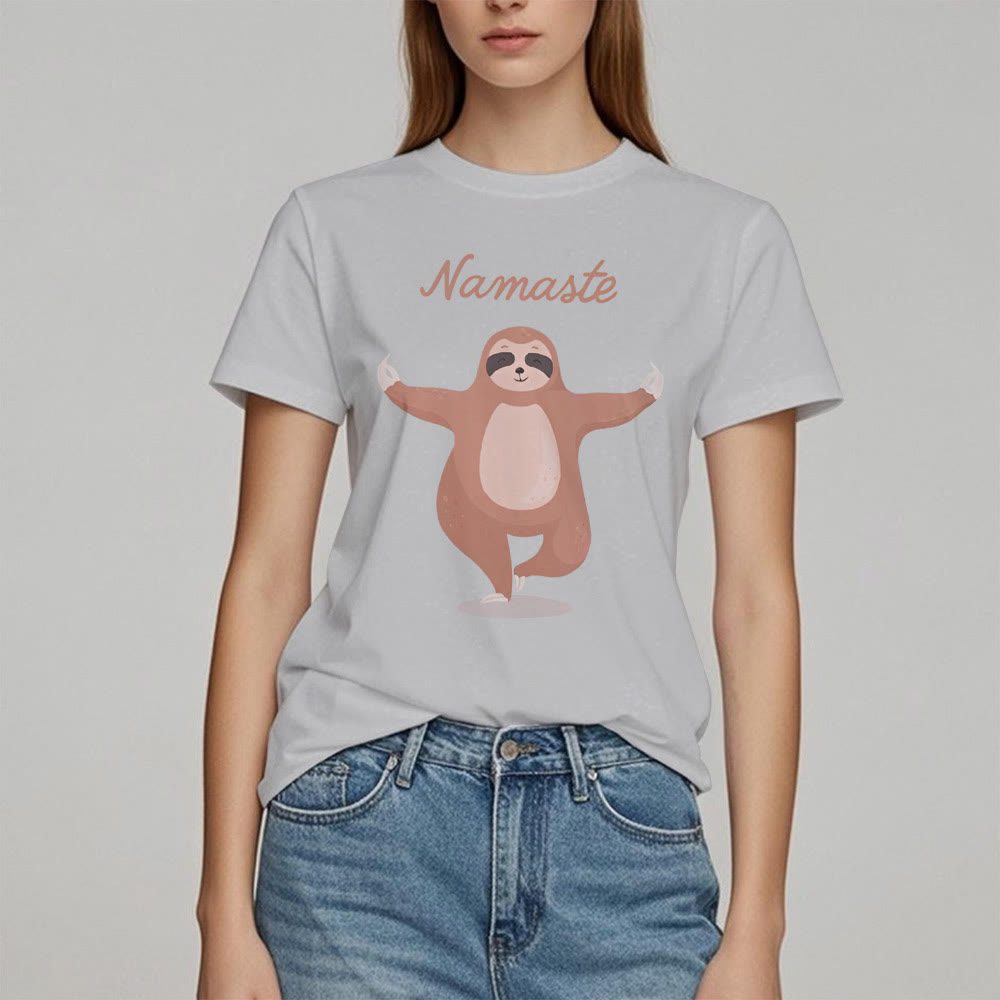 Olivenorma Yoga Sloth Quote Namaste T-Shirt - image 1