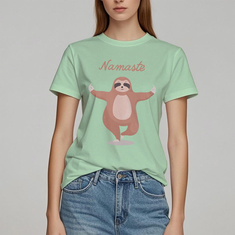 Olivenorma Yoga Sloth Quote Namaste T-Shirt - image 19