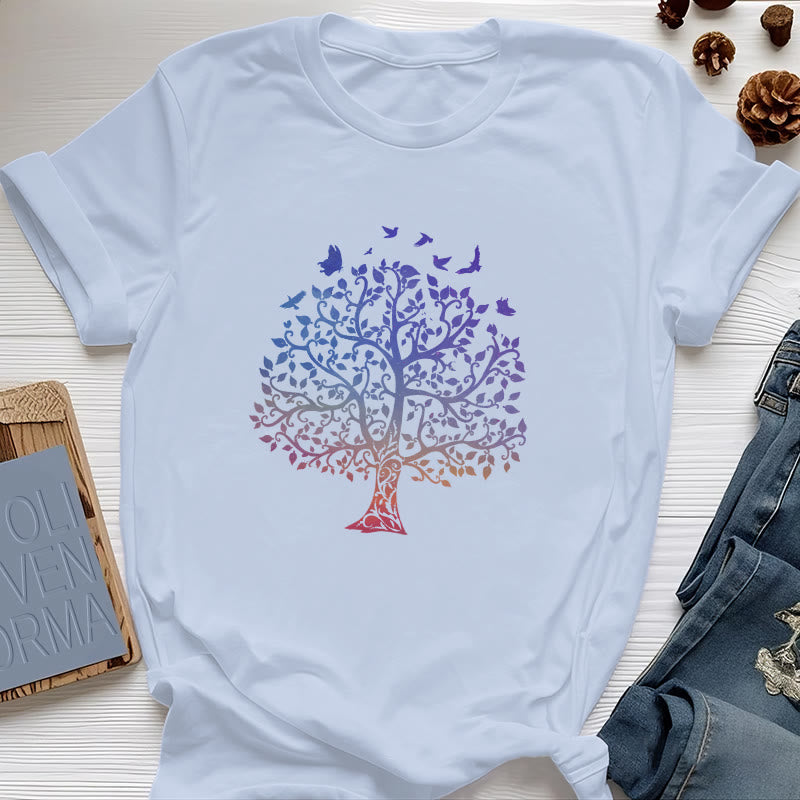 Olivenorma Logo "Tree Of Life" Printed T-shirt - Blue - 2XL - image 11