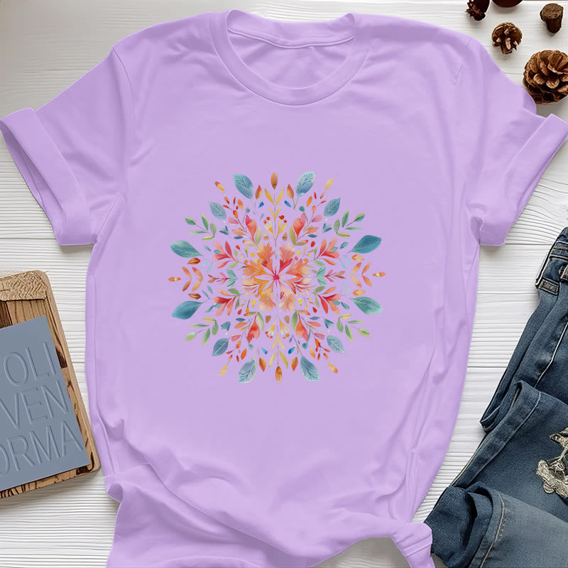 Olivenorma Mandala Floral Spring T-Shirt - Purple - 2XL - image 13