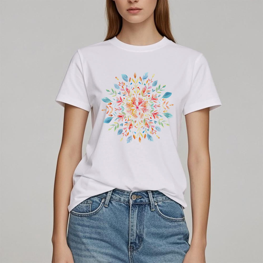 Olivenorma Mandala Floral Spring T-Shirt - image 1