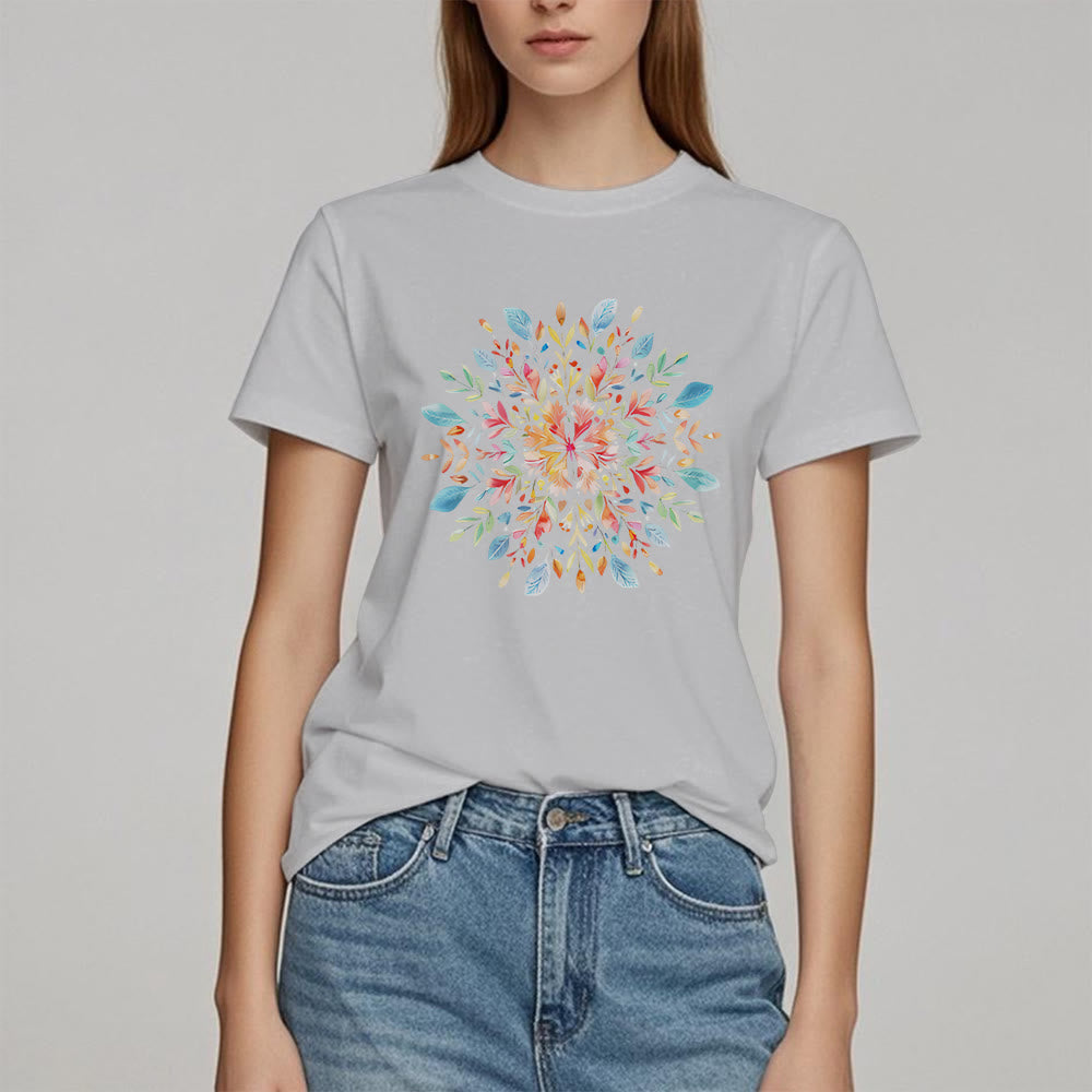 Olivenorma Mandala Floral Spring T-Shirt - image 6