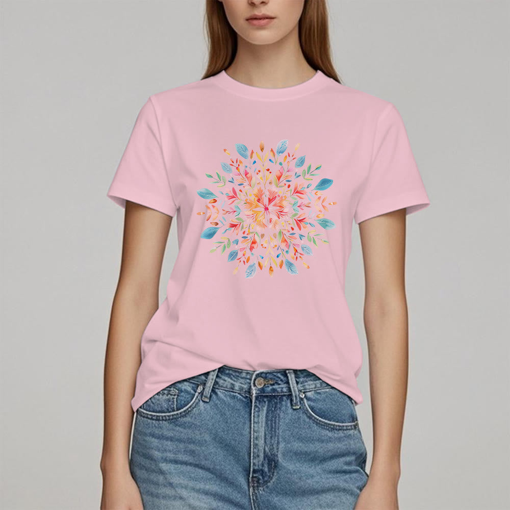 Olivenorma Mandala Floral Spring T-Shirt - image 12