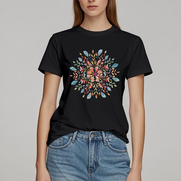 Olivenorma Mandala Floral Spring T-Shirt - image 8