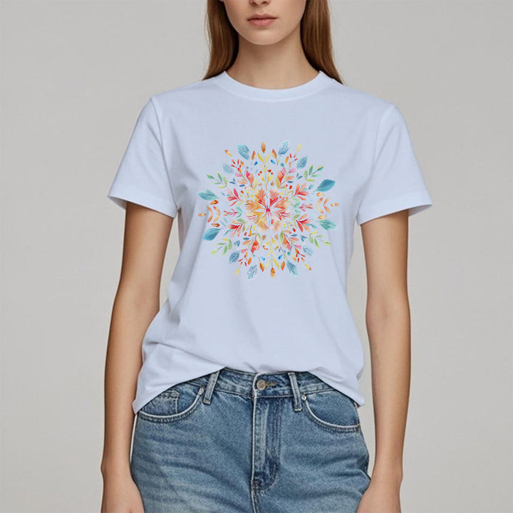 Olivenorma Mandala Floral Spring T-Shirt - image 10