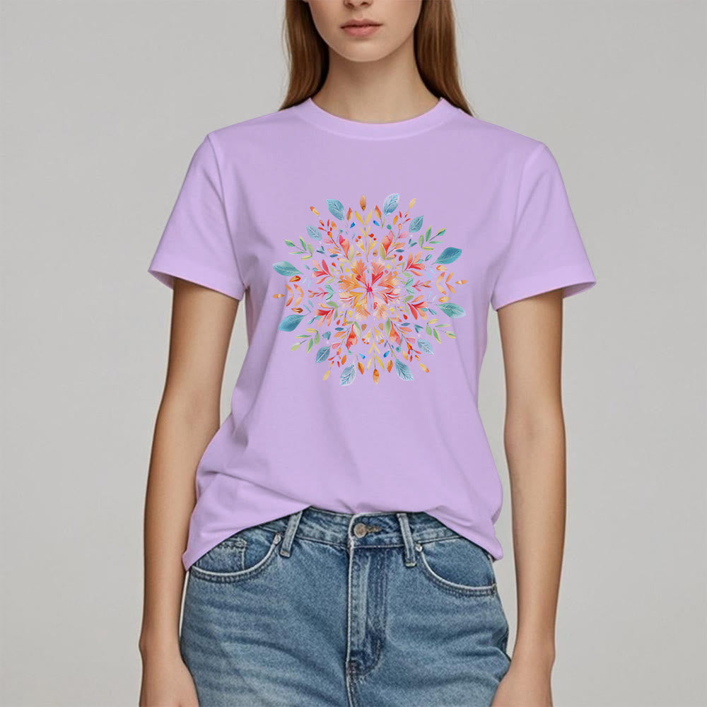 Olivenorma Mandala Floral Spring T-Shirt - image 14