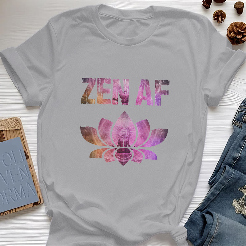 Olivenorma Zen AF Yoga Lotus T-Shirt - Gray - 2XL - image 7