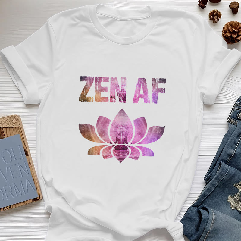 Olivenorma Zen AF Yoga Lotus T-Shirt - White - 2XL - image 0
