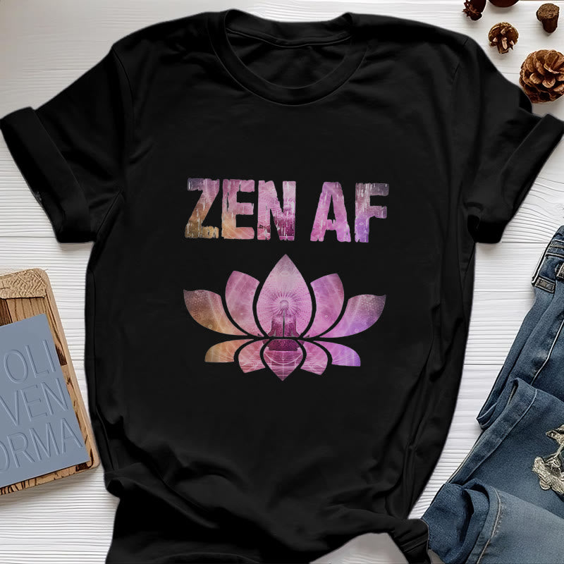 Olivenorma Zen AF Yoga Lotus T-Shirt - Black - 2XL - image 4