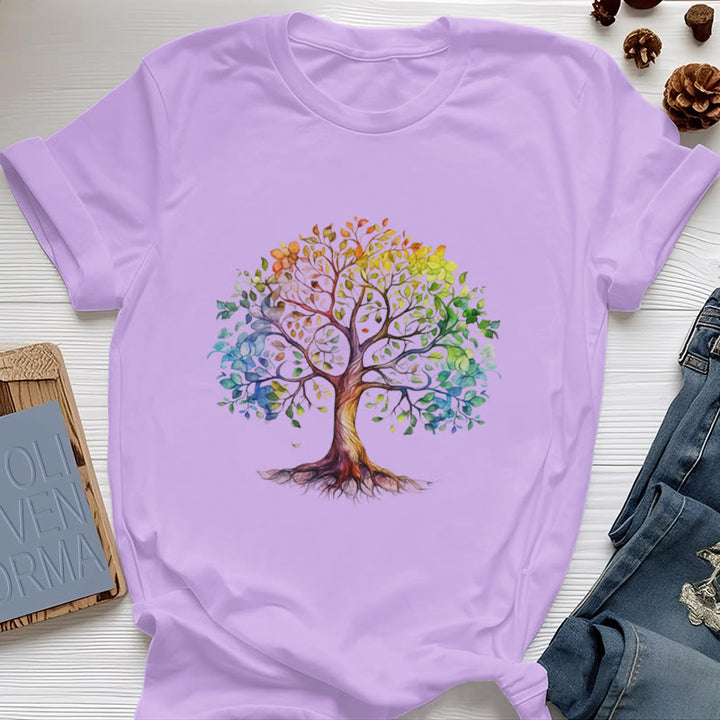 Olivenorma Chakra Colorful Tree of Life T-Shirt - Purple - 2XL - image 14