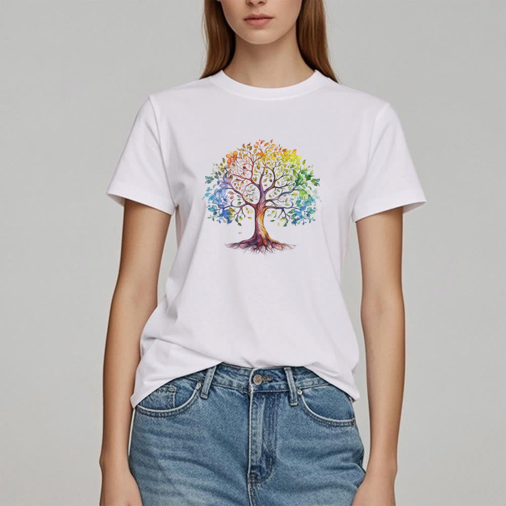 Olivenorma Chakra Colorful Tree of Life T-Shirt - image 5