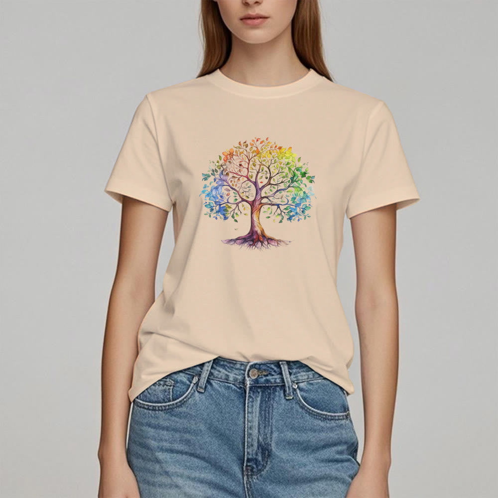 Olivenorma Chakra Colorful Tree of Life T-Shirt - image 1