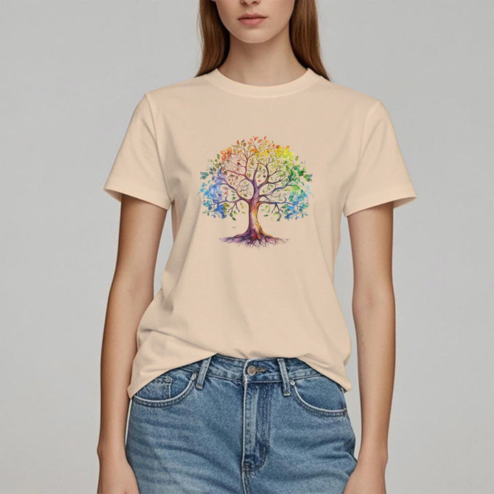 Olivenorma Chakra Colorful Tree of Life T-Shirt - image 1