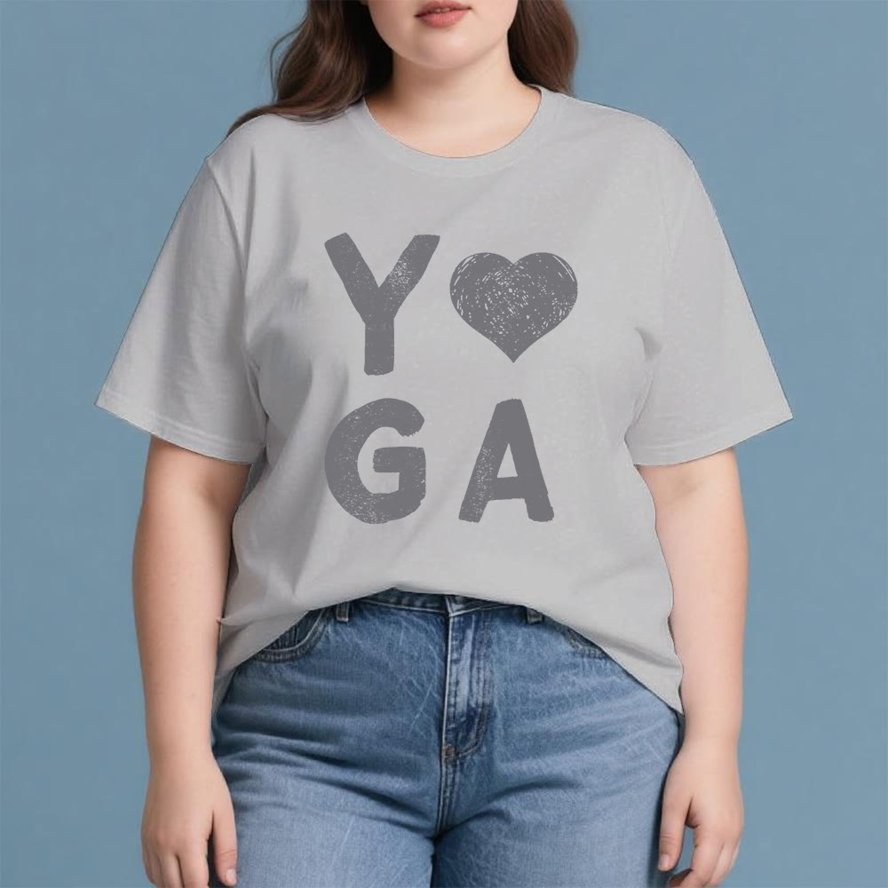 Olivenorma Yoga Heart Print T-Shirt - image 10