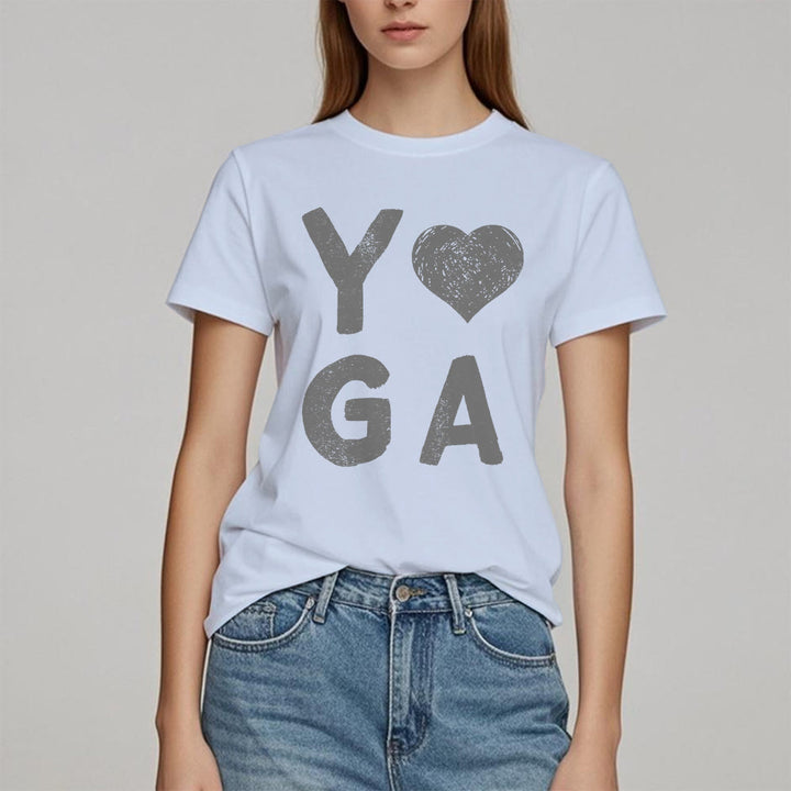 Olivenorma Yoga Heart Print T-Shirt - image 15