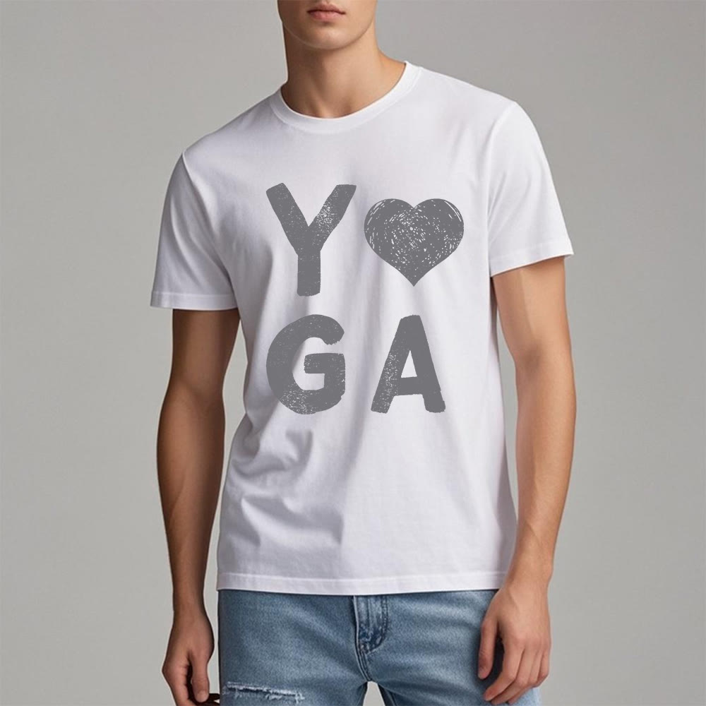 Olivenorma Yoga Heart Print T-Shirt - image 2