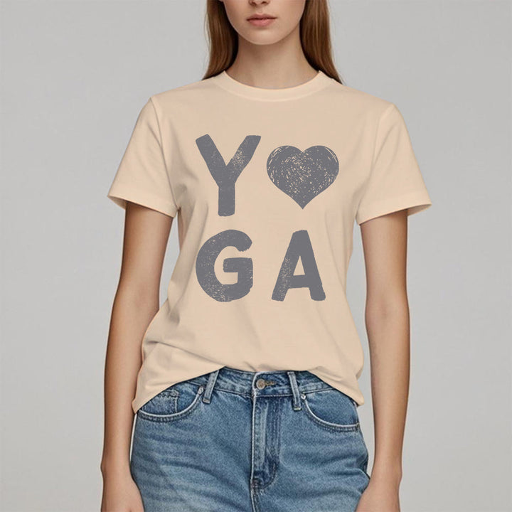 Olivenorma Yoga Heart Print T-Shirt - image 12